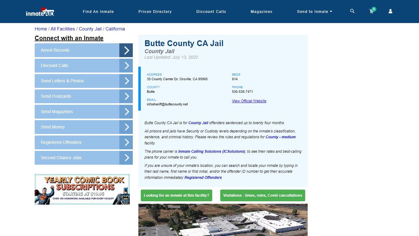 Butte County CA Jail - Inmate Locator - Oroville, CA